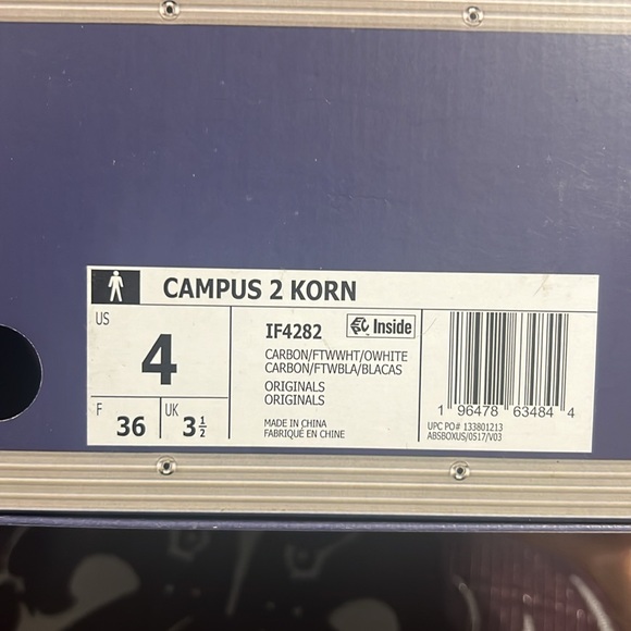 adidas x KoRn Campus 2 Carbon & White Shoes - Picture 2 of 5